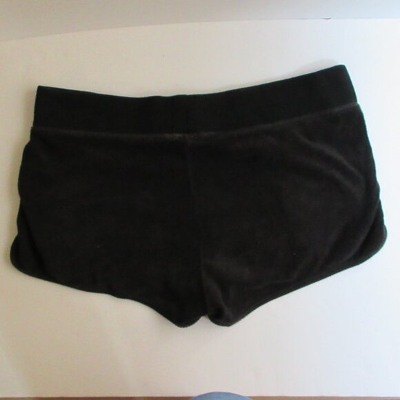 Old Navy Black Terry Cloth Shorts Sz S Elastic Waist Drawstring w/ Beads Pockets - Picture 2 of 11